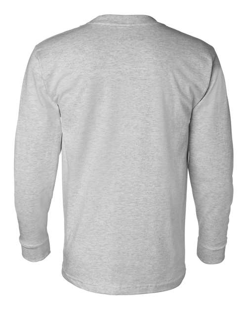 Unisex USA-Made Long Sleeve Pocket T-Shirt - Dark Ash Back