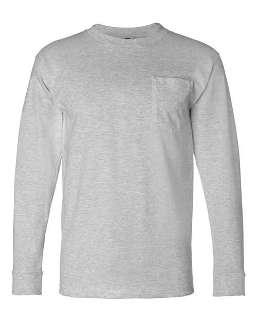 Unisex USA-Made Long Sleeve Pocket T-Shirt - Dark Ash Front