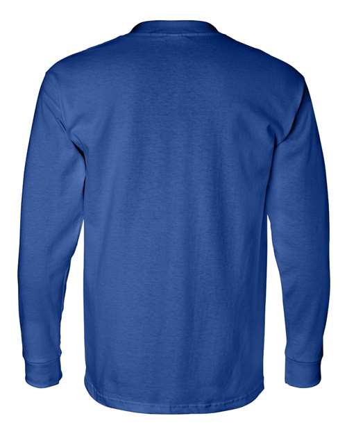 Unisex USA-Made Long Sleeve Pocket T-Shirt - Royal Blue Back