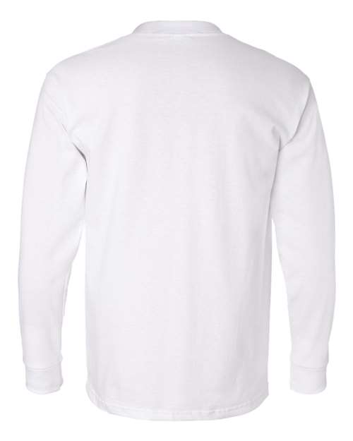 Unisex USA-Made Long Sleeve Pocket T-Shirt - White Back