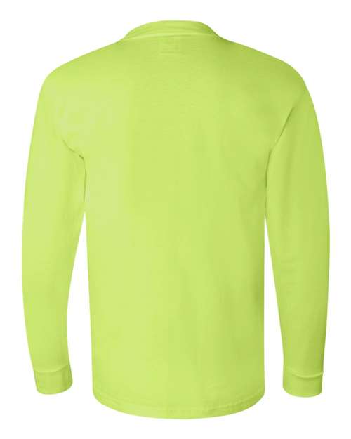 Unisex USA-Made Long Sleeve T-Shirt - Lime Green Back