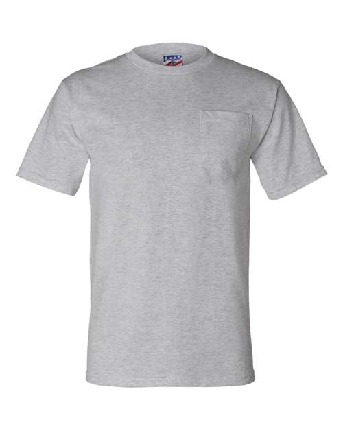Unisex Union-Made Pocket T-Shirt - Dark Ash Front