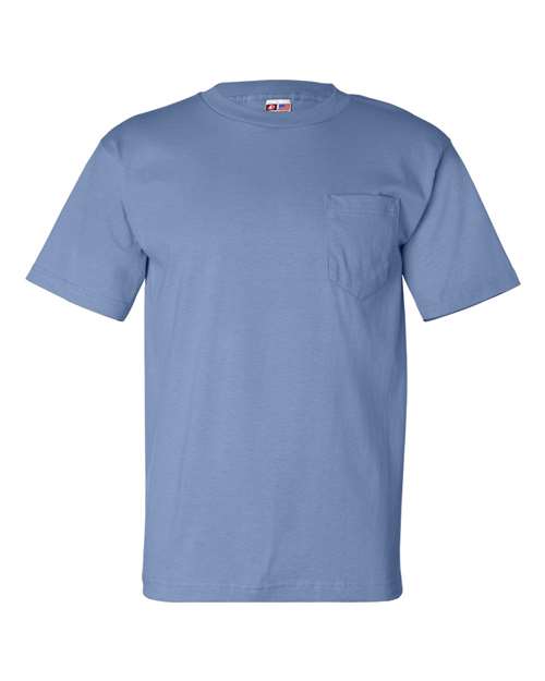 Unisex USA-Made Pocket T-Shirt - Carolina Blue Front