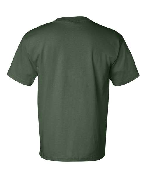 Unisex USA-Made Pocket T-Shirt - Forest Green Back