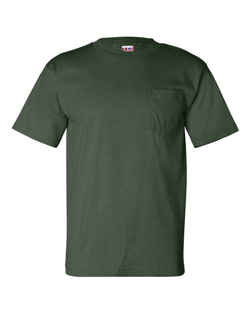 Unisex USA-Made Pocket T-Shirt - Forest Green Front