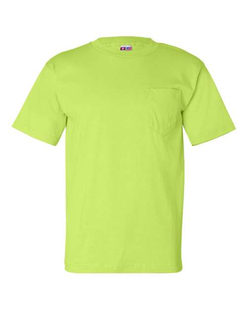 Unisex USA-Made Pocket T-Shirt - Lime Green Front