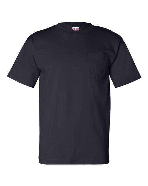 Bayside Unisex USA-Made Pocket T-Shirt - Navy Front