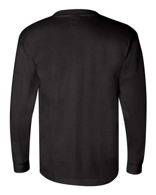 Unisex Union-Made Long Sleeve Pocket T-Shirt - Black Back