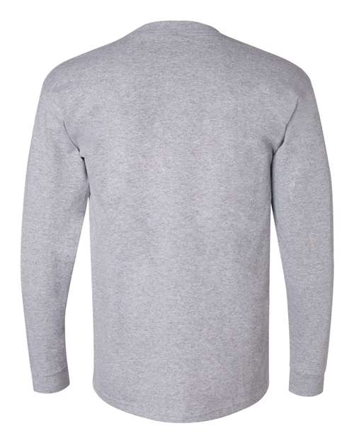 Unisex Union-Made Long Sleeve Pocket T-Shirt - Dark Ash Back