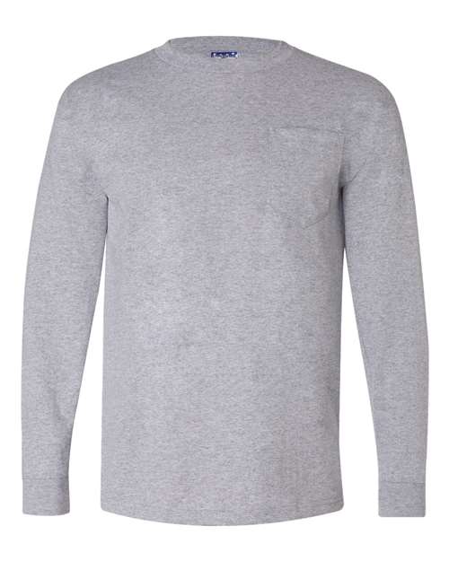 Unisex Union-Made Long Sleeve Pocket T-Shirt - Dark Ash Front