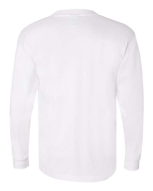 Unisex Union-Made Long Sleeve Pocket T-Shirt - White Back