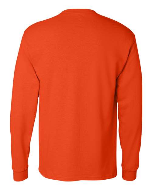 Men's Authentic Long Sleeve Pocket T-Shirt - Orange Back