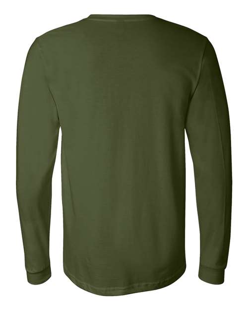Unisex Jersey Long Sleeve Tee - Olive Back