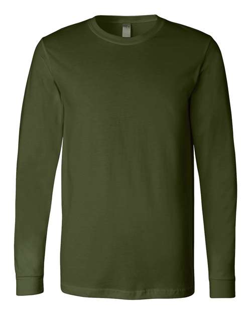 Unisex Jersey Long Sleeve Tee - Olive Front