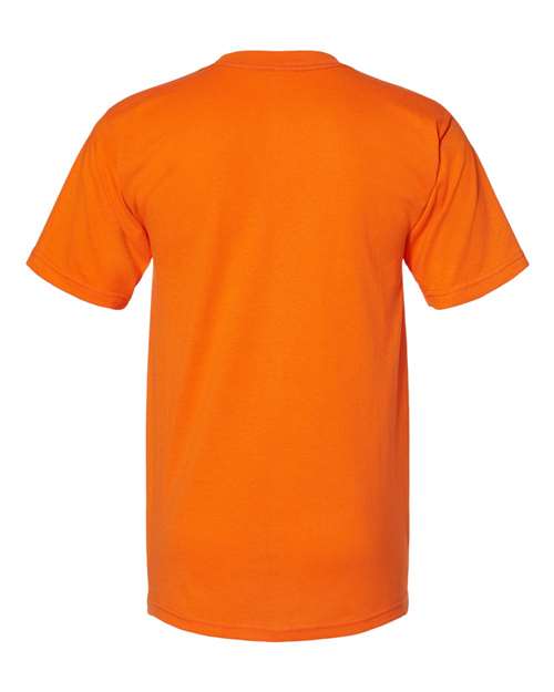 Unisex USA-Made 50/50 Pocket T-Shirt - Safety Orange Back