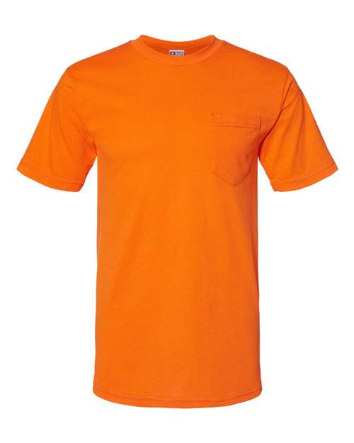 Unisex USA-Made 50/50 Pocket T-Shirt - Safety Orange Front