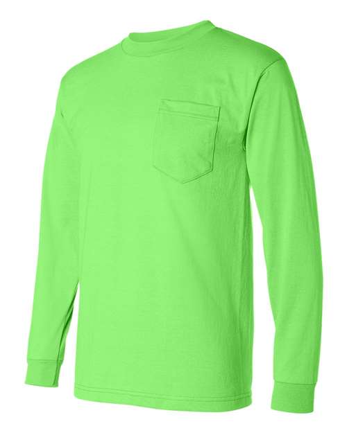 Bayside Unisex USA-Made 50/50 Long Sleeve Pocket T-Shirt - Side