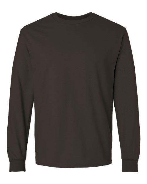 Gildan Unisex Ultra Cotton® Long Sleeve T-Shirt - Dark Chocolate Front