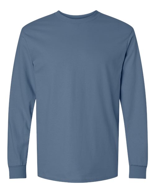Gildan Unisex Ultra Cotton® Long Sleeve T-Shirt - Indigo Blue Front