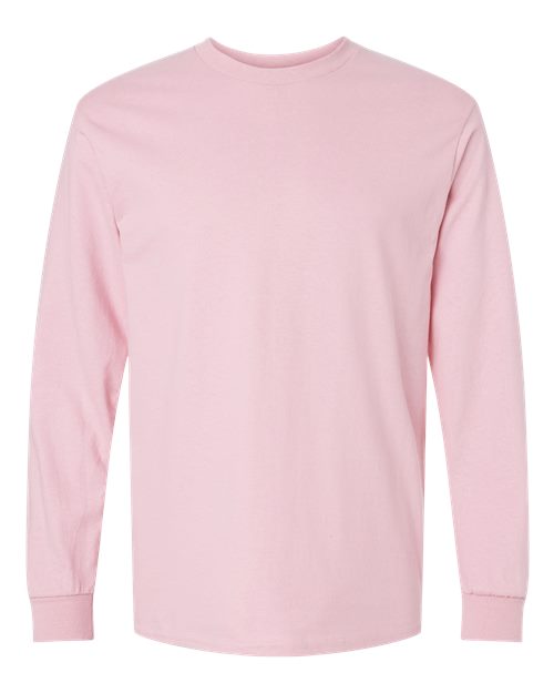Gildan Unisex Ultra Cotton® Long Sleeve T-Shirt - Light Pink Front