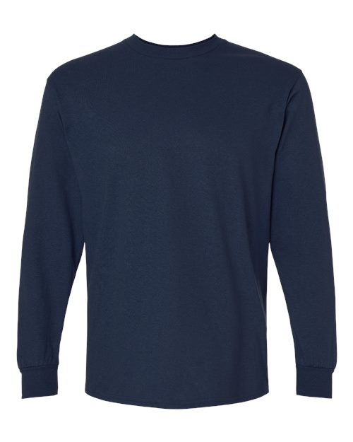 Gildan Unisex Ultra Cotton® Long Sleeve T-Shirt - Navy Front