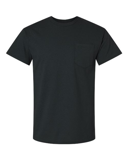 Gildan Unisex Ultra Cotton® Pocket T-Shirt - Black Front