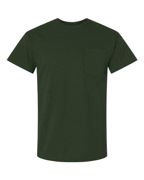 Gildan Unisex Ultra Cotton® Pocket T-Shirt - Forest Green Front