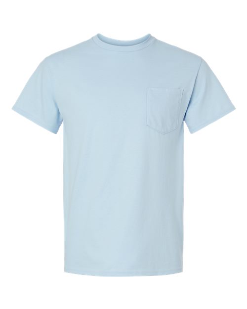 Gildan Unisex Ultra Cotton® Pocket T-Shirt - Light Blue Front