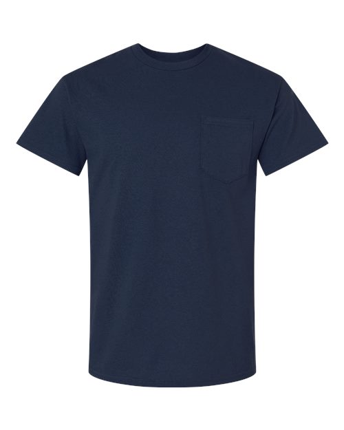 Gildan Unisex Ultra Cotton® Pocket T-Shirt - Navy Front
