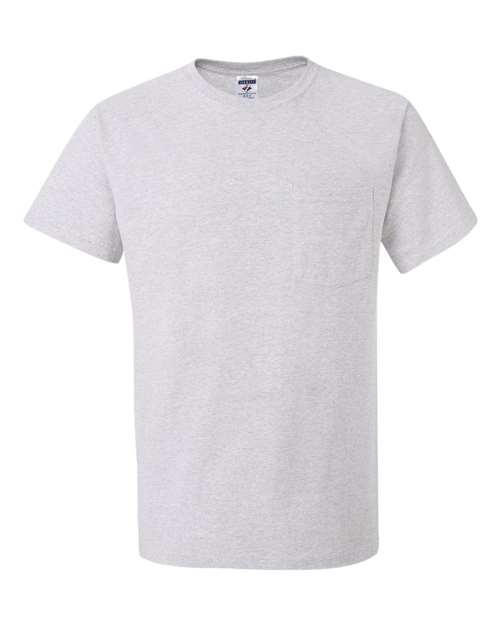 Unisex Dri-Power® 50/50 Pocket T-Shirt - Ash Front