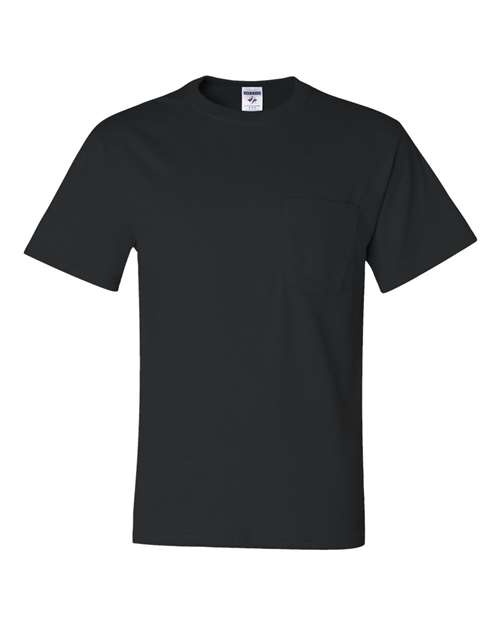 Unisex Dri-Power® 50/50 Pocket T-Shirt - Black Front