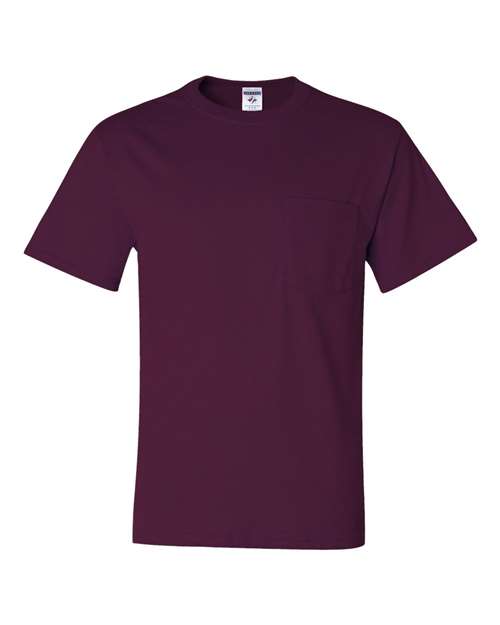 Unisex Dri-Power® 50/50 Pocket T-Shirt - Maroon Front