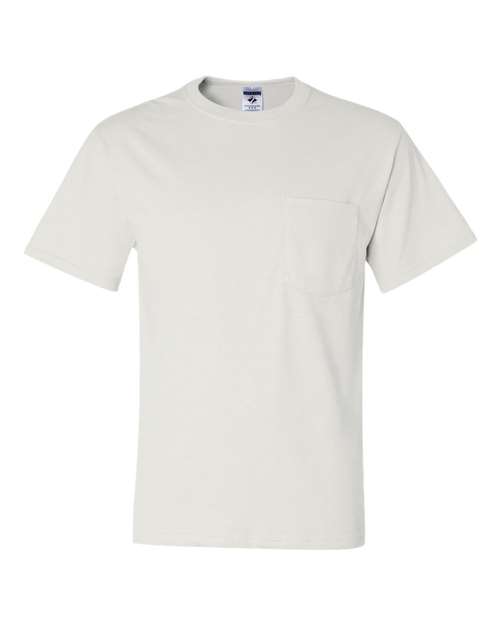 Unisex Dri-Power® 50/50 Pocket T-Shirt - White Front