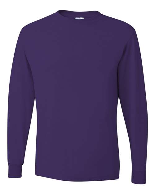 Unisex Dri-Power® Long Sleeve 50/50 T-Shirt - Deep Purple Front