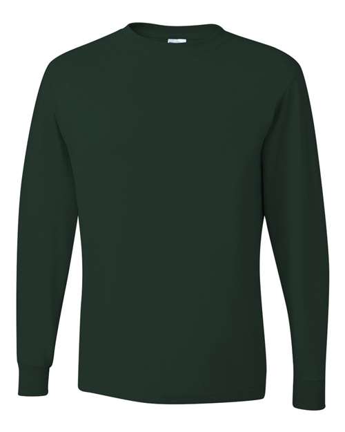 Unisex Dri-Power® Long Sleeve 50/50 T-Shirt - Forest Green Front