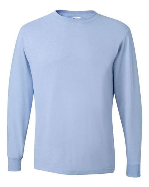 Unisex Dri-Power® Long Sleeve 50/50 T-Shirt - Light Blue Front