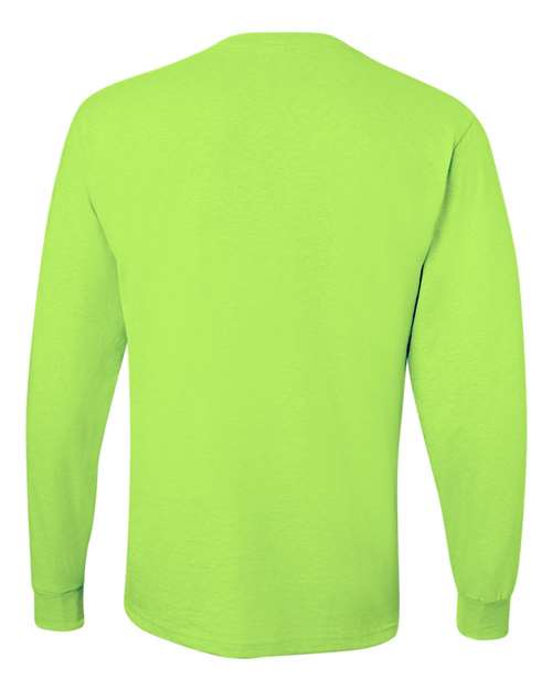 Unisex Dri-Power® Long Sleeve 50/50 T-Shirt - Safety Green Back