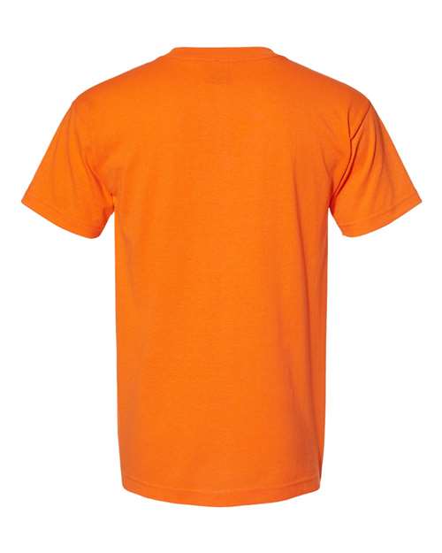 Unisex USA-Made 50/50 T-Shirt - Safety Orange Back