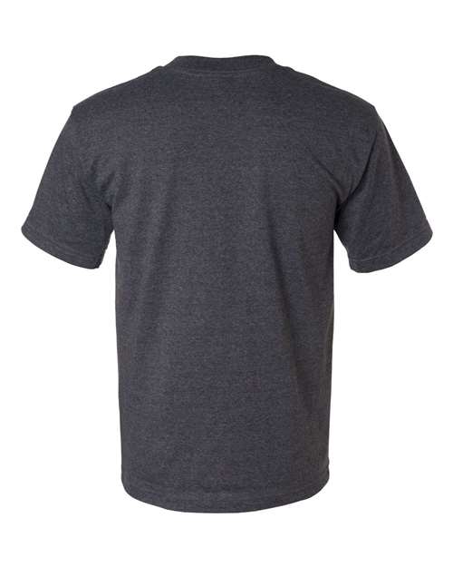 Unisex USA-Made 50/50 T-Shirt - Charcoal Heather Back