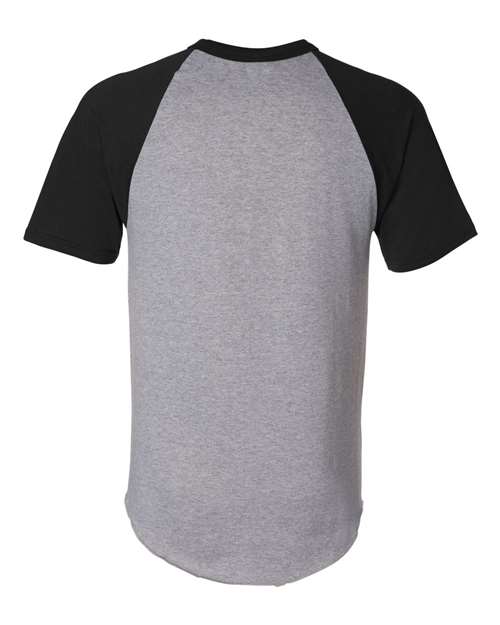Unisex Raglan Baseball Jersey - Athletic Heather/ Black Back