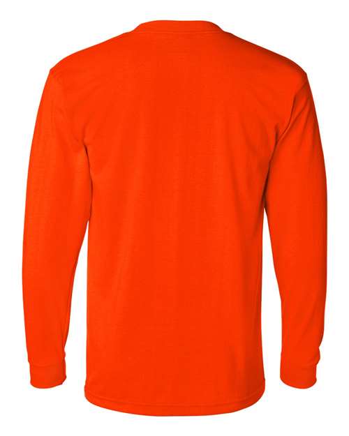 Men's USA-Made 50/50 Long Sleeve T-Shirt - Safety Orange Back