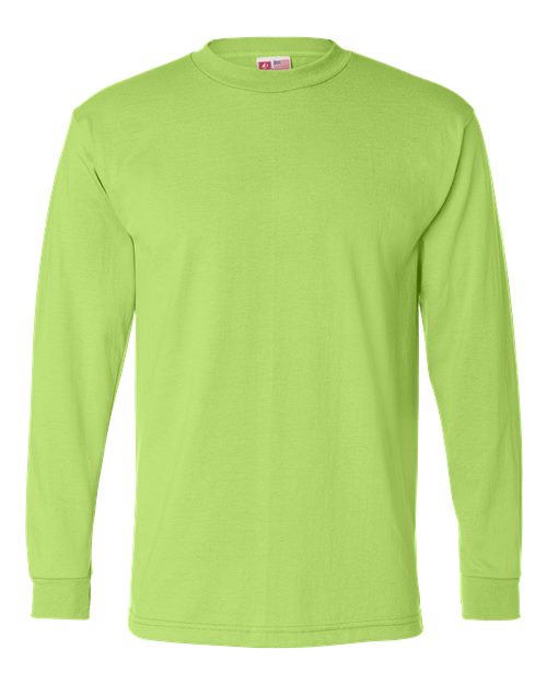 Men's USA-Made 50/50 Long Sleeve T-Shirt - Safety Green Front
