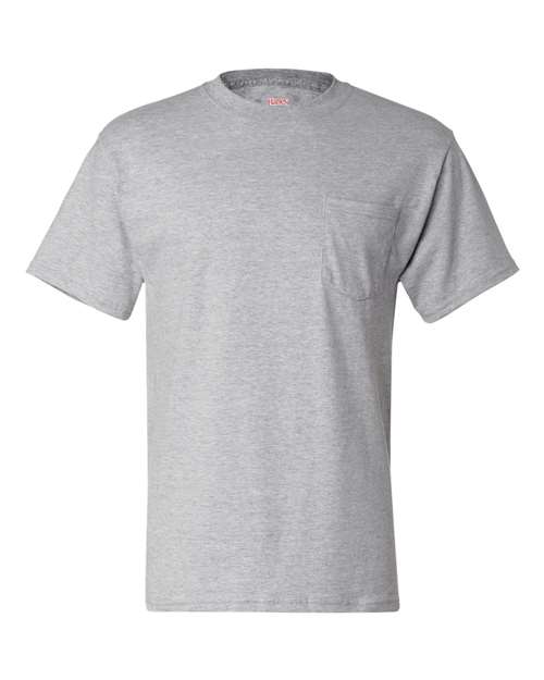Men's Beefy-T® Pocket T-Shirt - Light Steel Front