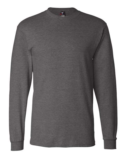 Unisex Beefy-T® Long Sleeve T-Shirt - Charcoal Heather Front