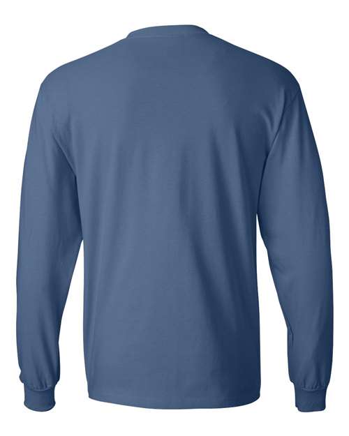 Unisex Beefy-T® Long Sleeve T-Shirt - Denim Blue Back