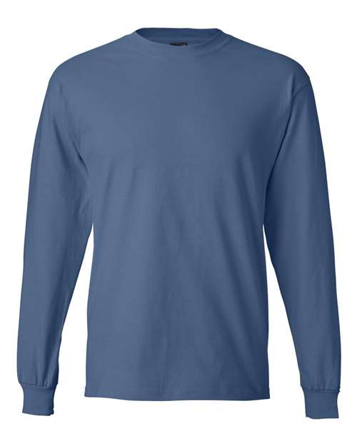 Unisex Beefy-T® Long Sleeve T-Shirt - Denim Blue Front