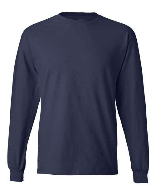 Unisex Beefy-T® Long Sleeve T-Shirt - Navy Front