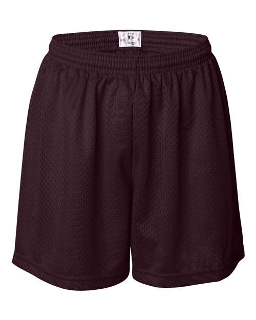 Women's Pro Mesh 5" Solid Liner Shorts - Maroon Front