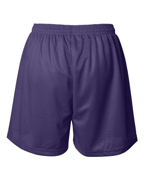 Women's Pro Mesh 5" Solid Liner Shorts - Purple Back