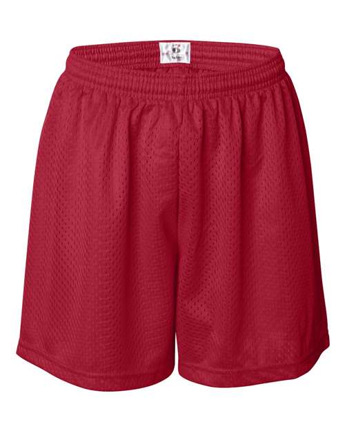 Women's Pro Mesh 5" Solid Liner Shorts - Red Front